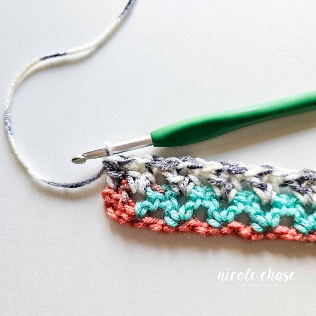 Finished R2 of the New Beginnings Cowl free crochet pattern.