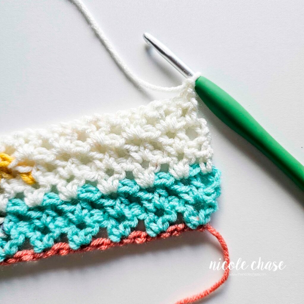 Working R6 of the New Beginnings Cowl free crochet pattern, part 1.