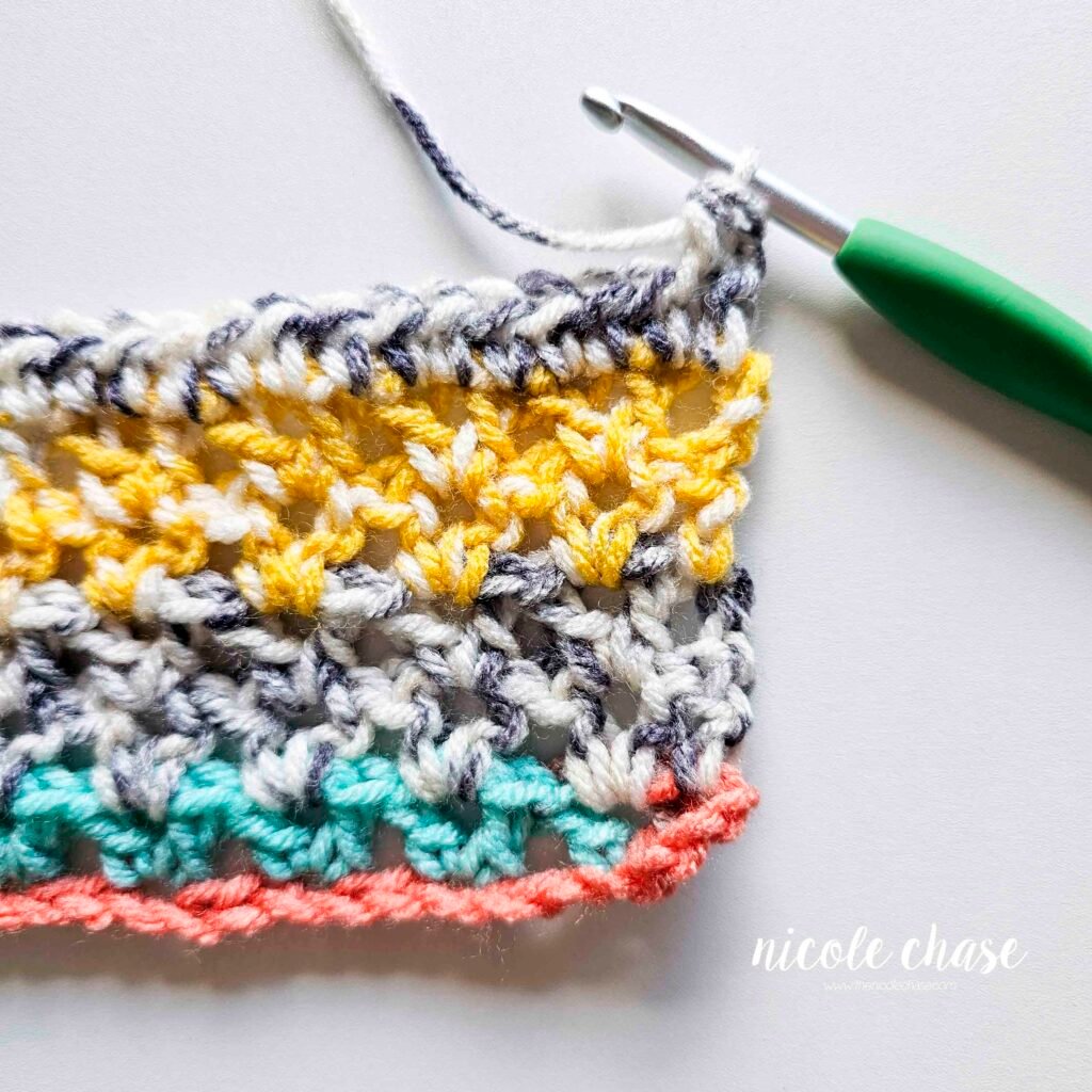 Working R7 of the New Beginnings Cowl crochet pattern, part 3.