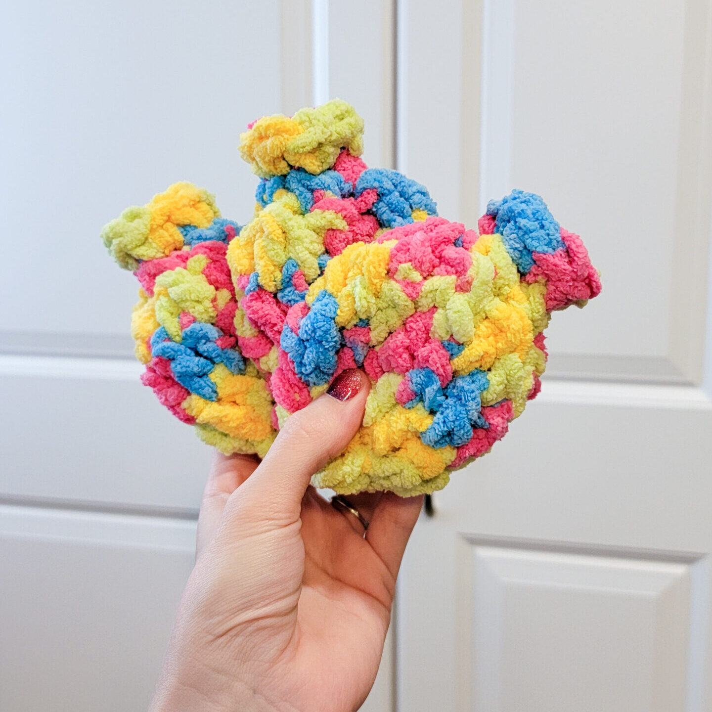 colorful crochet water balloons