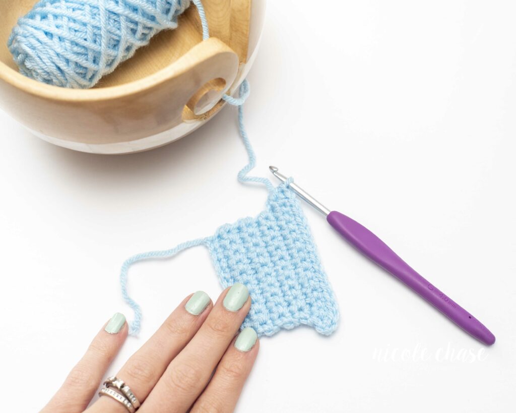 demonstration of how to increase in crochet