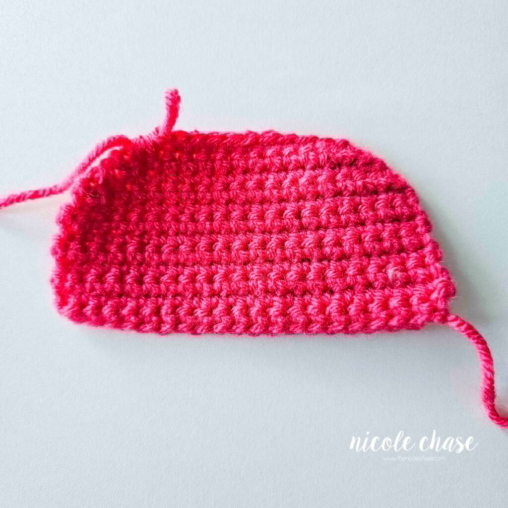 Shaping the hood of the sweatshirt for the Mavis the Mouse crochet pattern, part 2.