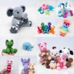 Collage of 50+ free crochet animal patterns and amigurumi animals for beginners. Main graphic for the ultimate pattern roundup.