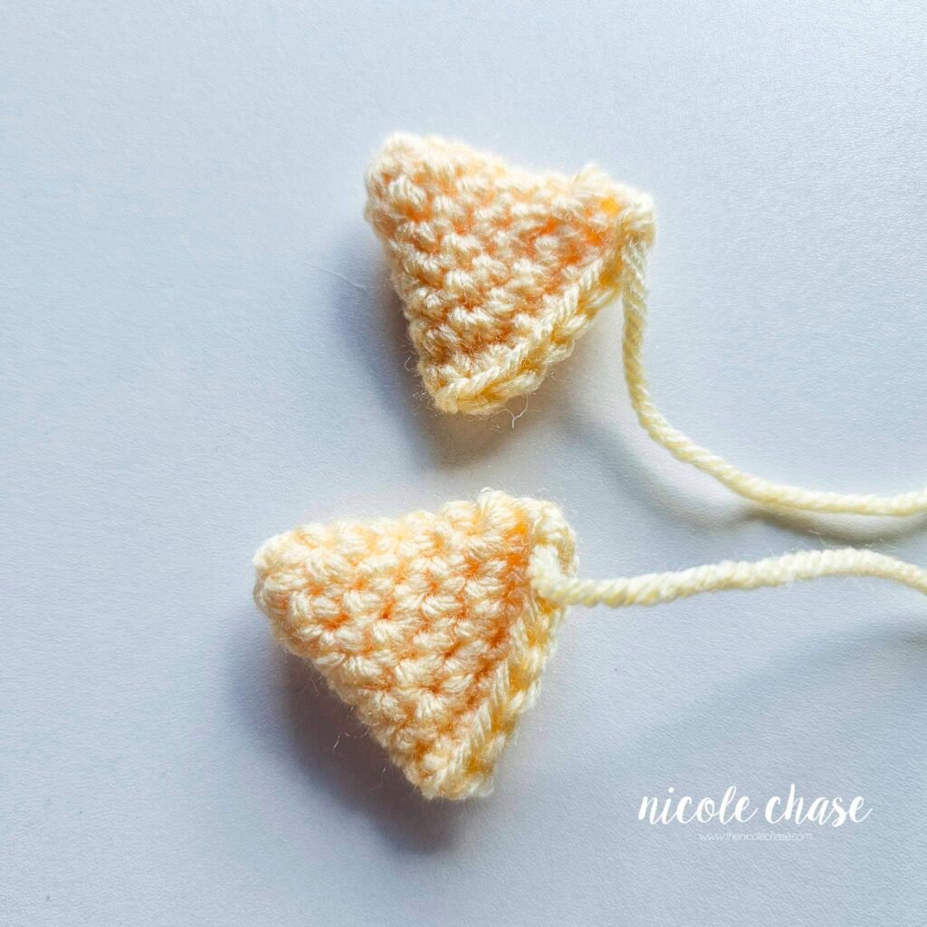Finished ears for the Cooper the Cat pattern. 