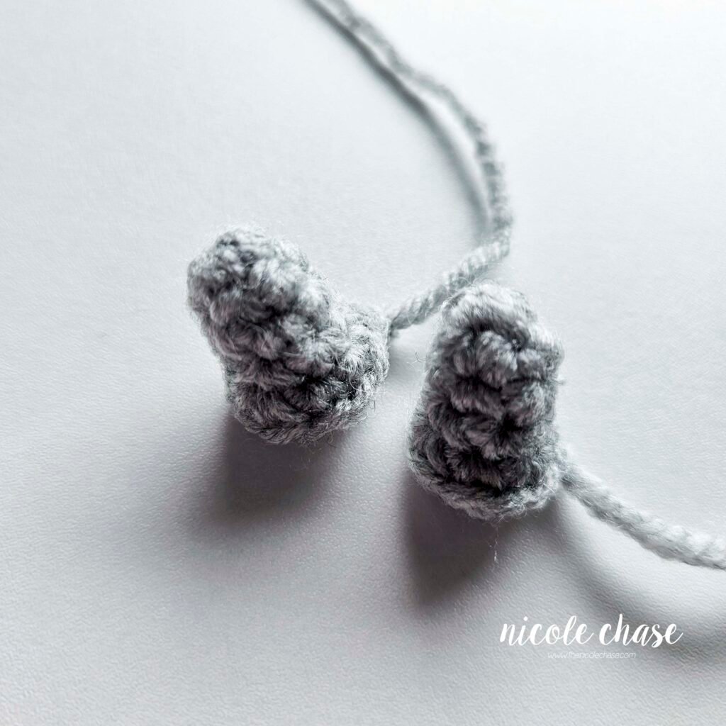 Finished large spikes for the ankylosaurus amigurumi.