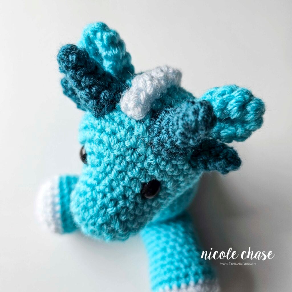 Another view of the spikes sewn into place, a view from the top.